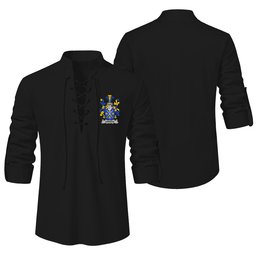 ScotsTee Shop Irish Dinneen or O'Dinneen Clan Coat of Arms Irish Ghillie Kilt Shirt