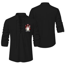 ScotsTee Shop Irish Davoren or O'Davoren Clan Coat of Arms Irish Ghillie Kilt Shirt