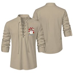 ScotsTee Shop Irish Davoren or O'Davoren Clan Coat of Arms Irish Ghillie Kilt Shirt
