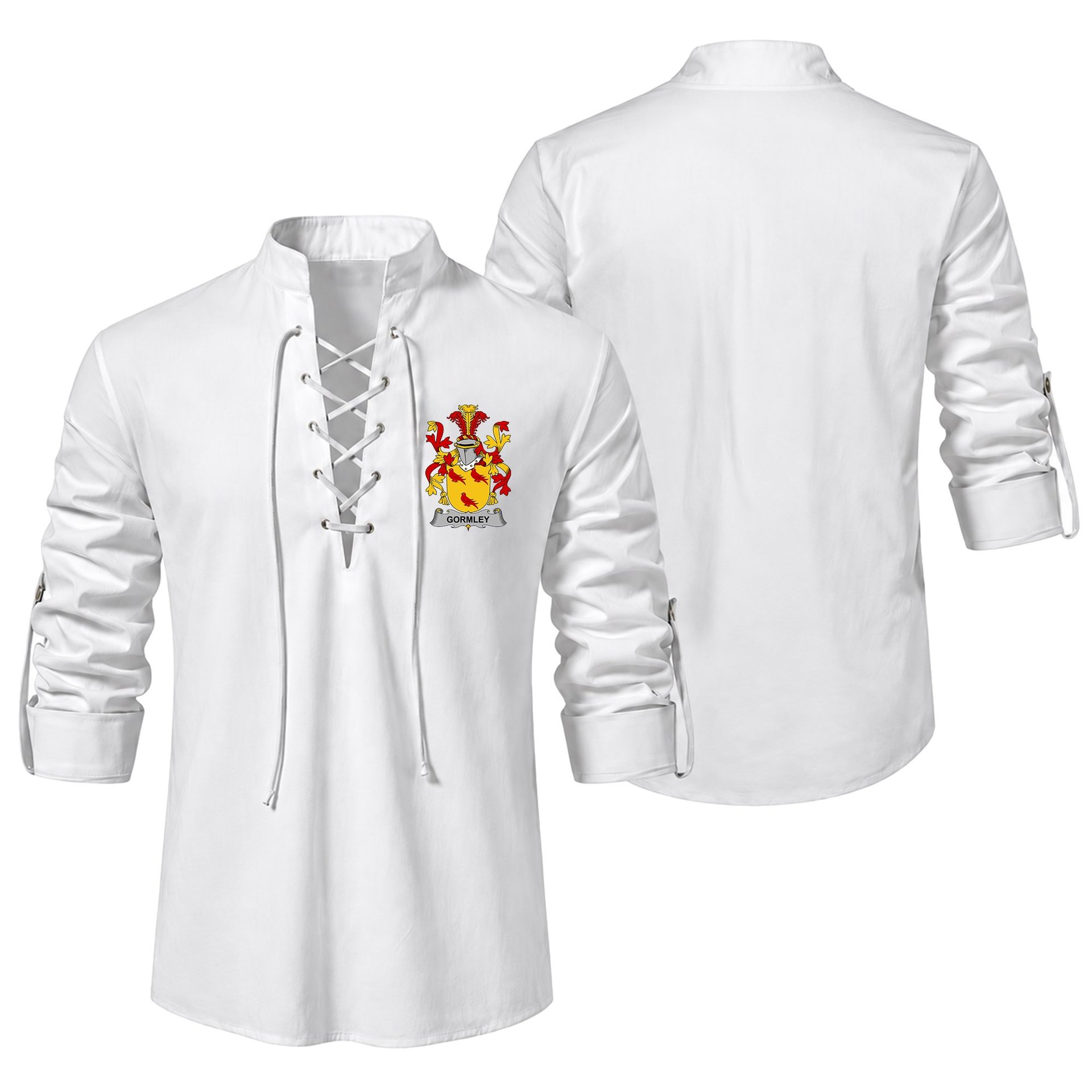 ScotsTee Shop Irish Gormley or O'Gormley Clan Coat of Arms Irish Ghillie Kilt Shirt