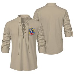 ScotsTee Shop Irish McLoughlin or Loughlin Clan Coat of Arms Irish Ghillie Kilt Shirt