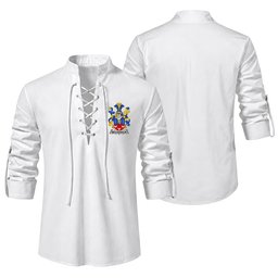 ScotsTee Shop Irish McLoughlin or Loughlin Clan Coat of Arms Irish Ghillie Kilt Shirt