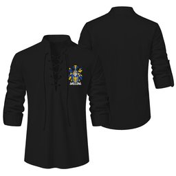 ScotsTee Shop Irish Dunn or O'Dunn Clan Coat of Arms Irish Ghillie Kilt Shirt