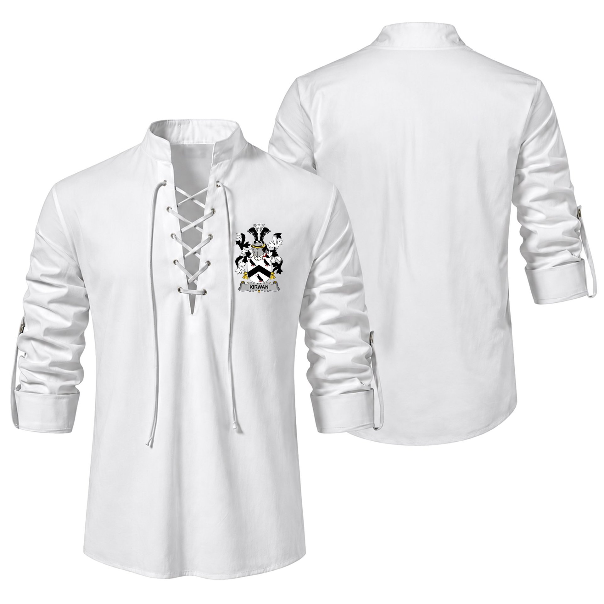 ScotsTee Shop Irish Kirwan or O'Kerwin Clan Coat of Arms Irish Ghillie Kilt Shirt
