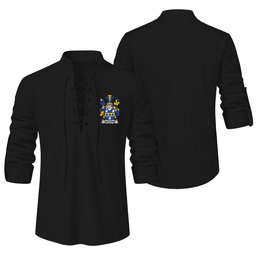 ScotsTee Shop Irish Meacham Clan Coat of Arms Irish Ghillie Kilt Shirt