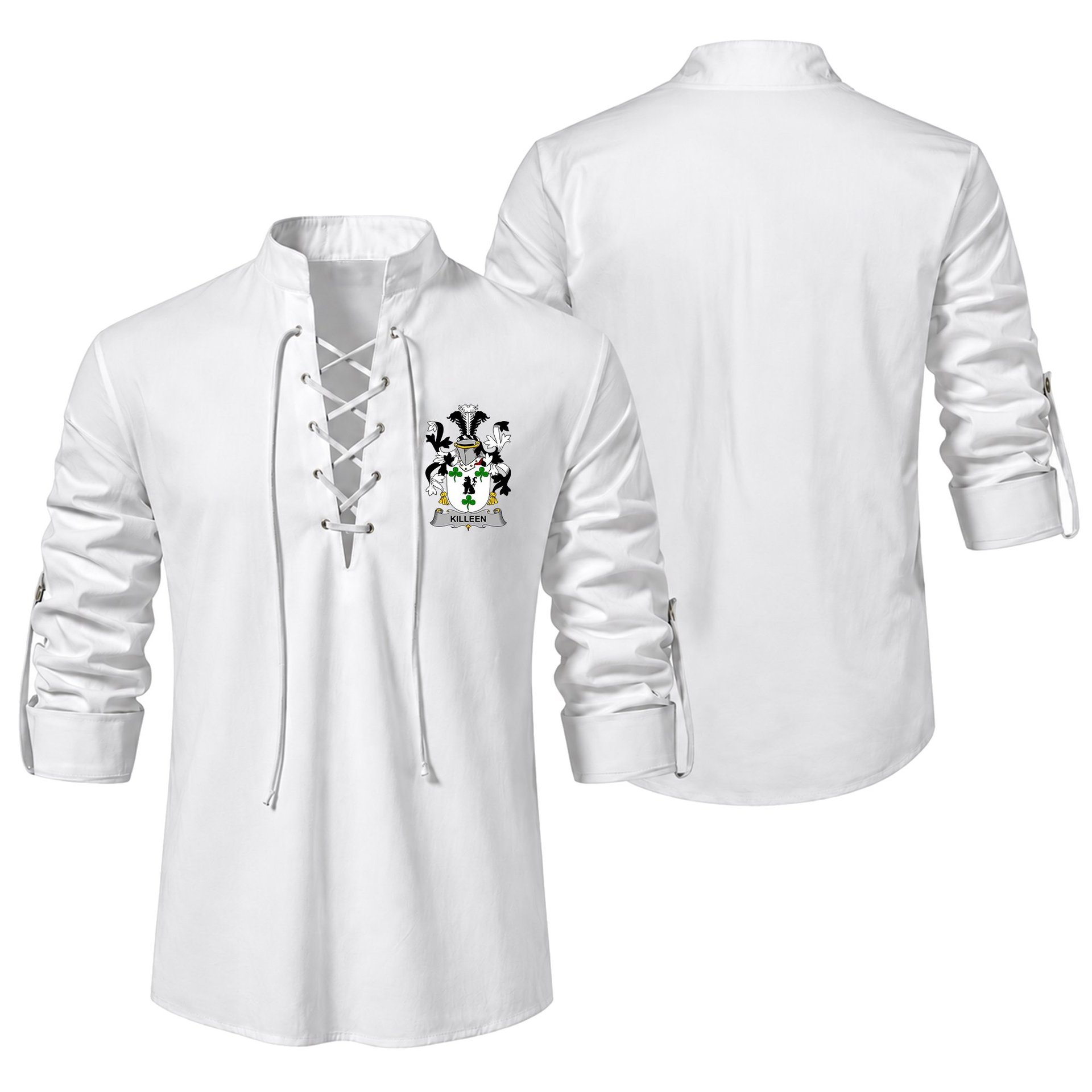 ScotsTee Shop Irish Killeen or O'Killeen Clan Coat of Arms Irish Ghillie Kilt Shirt
