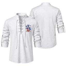 ScotsTee Shop Irish Keenan or O'Kinahan Clan Coat of Arms Irish Ghillie Kilt Shirt