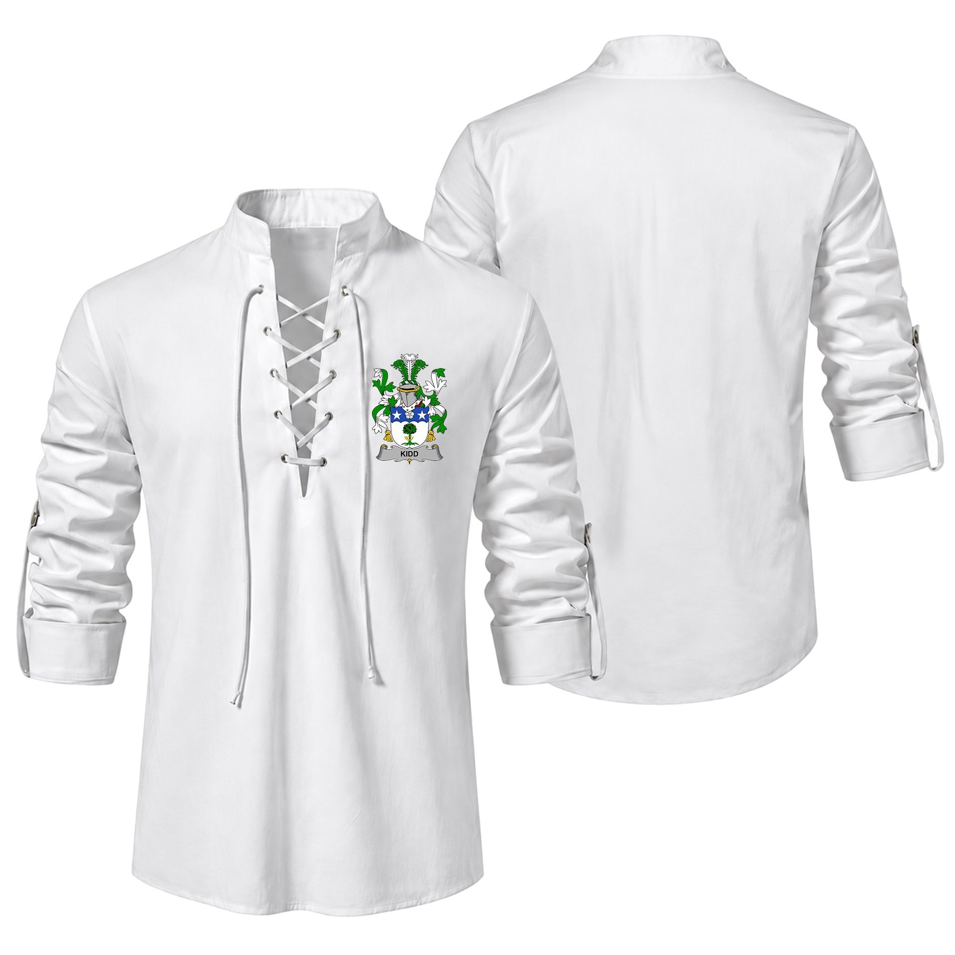 ScotsTee Shop Irish Kidd Clan Coat of Arms Irish Ghillie Kilt Shirt