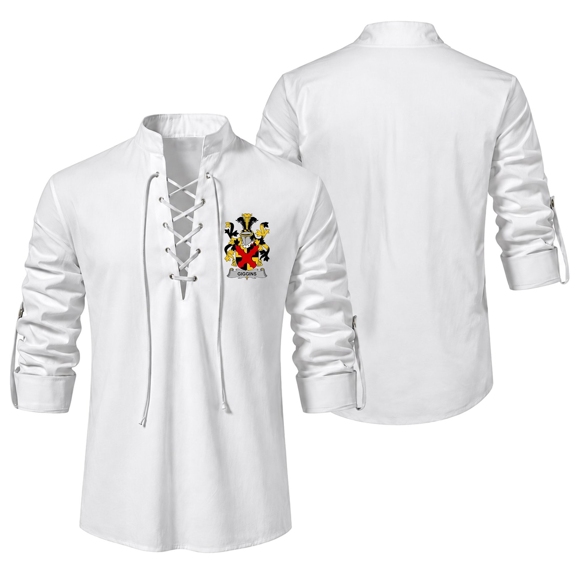ScotsTee Shop Irish Giggins Clan Coat of Arms Irish Ghillie Kilt Shirt