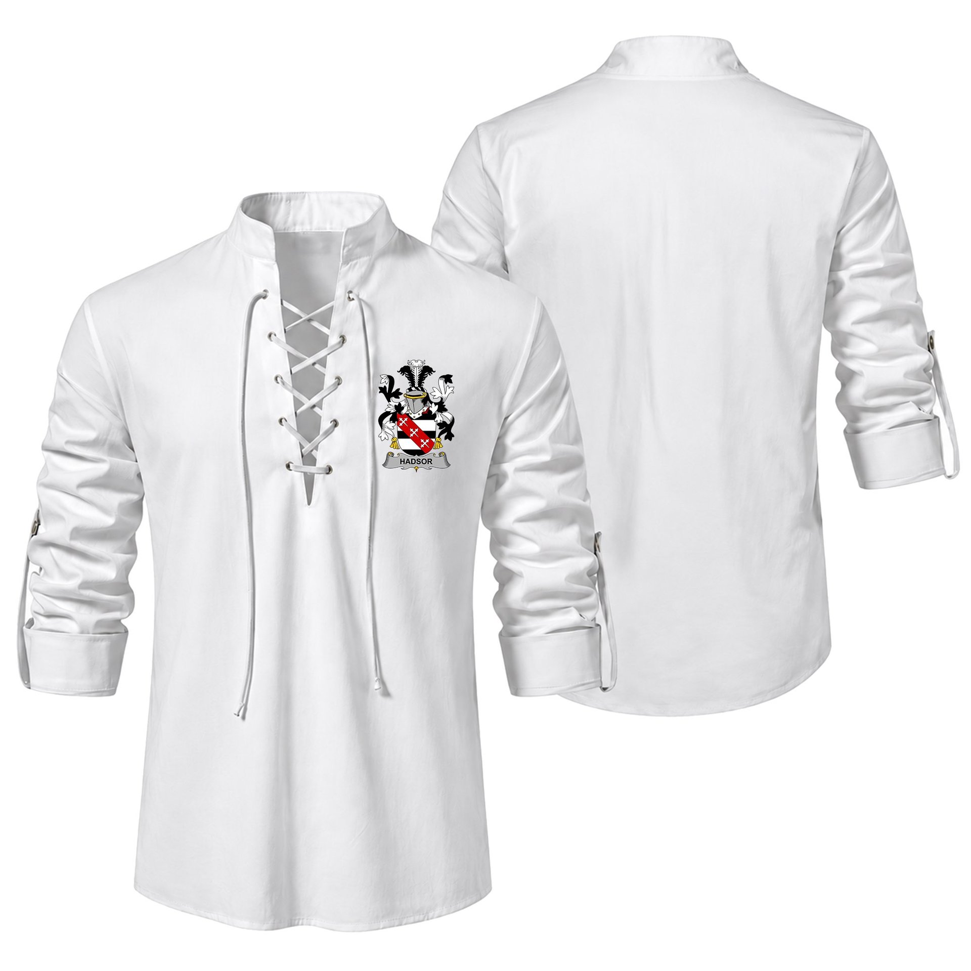 ScotsTee Shop Irish Hadsor Clan Coat of Arms Irish Ghillie Kilt Shirt