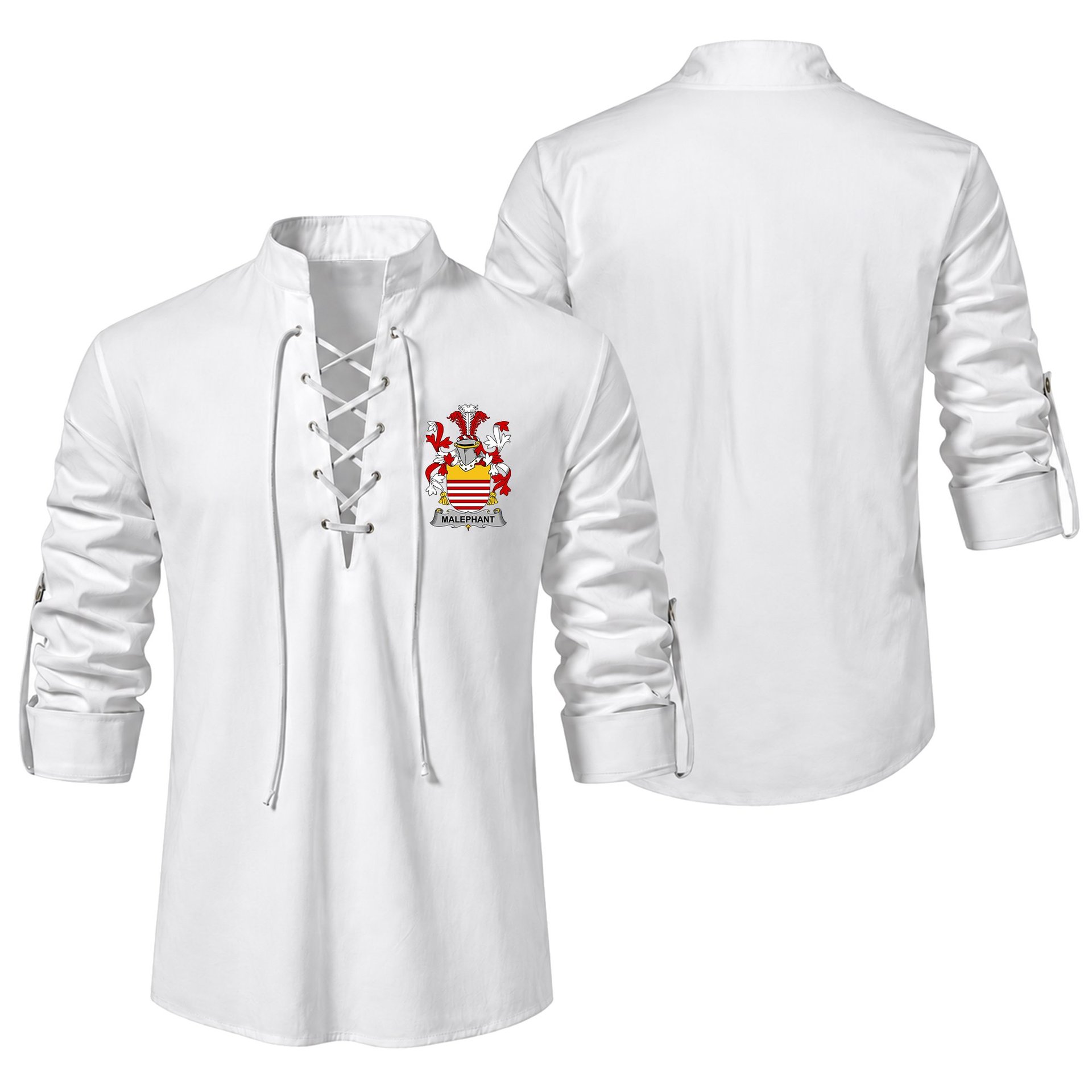 ScotsTee Shop Irish Malaphant Clan Coat of Arms Irish Ghillie Kilt Shirt