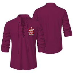ScotsTee Shop Irish Lindsey Clan Coat of Arms Irish Ghillie Kilt Shirt