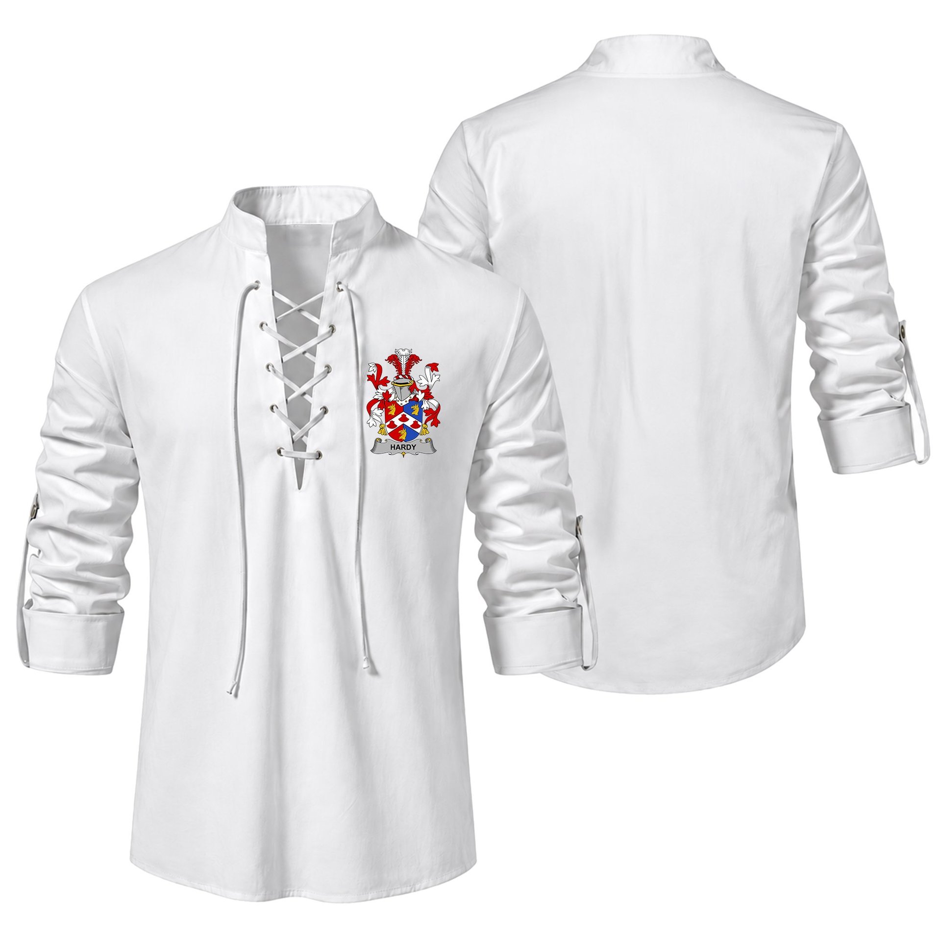 ScotsTee Shop Irish Hardy Clan Coat of Arms Irish Ghillie Kilt Shirt