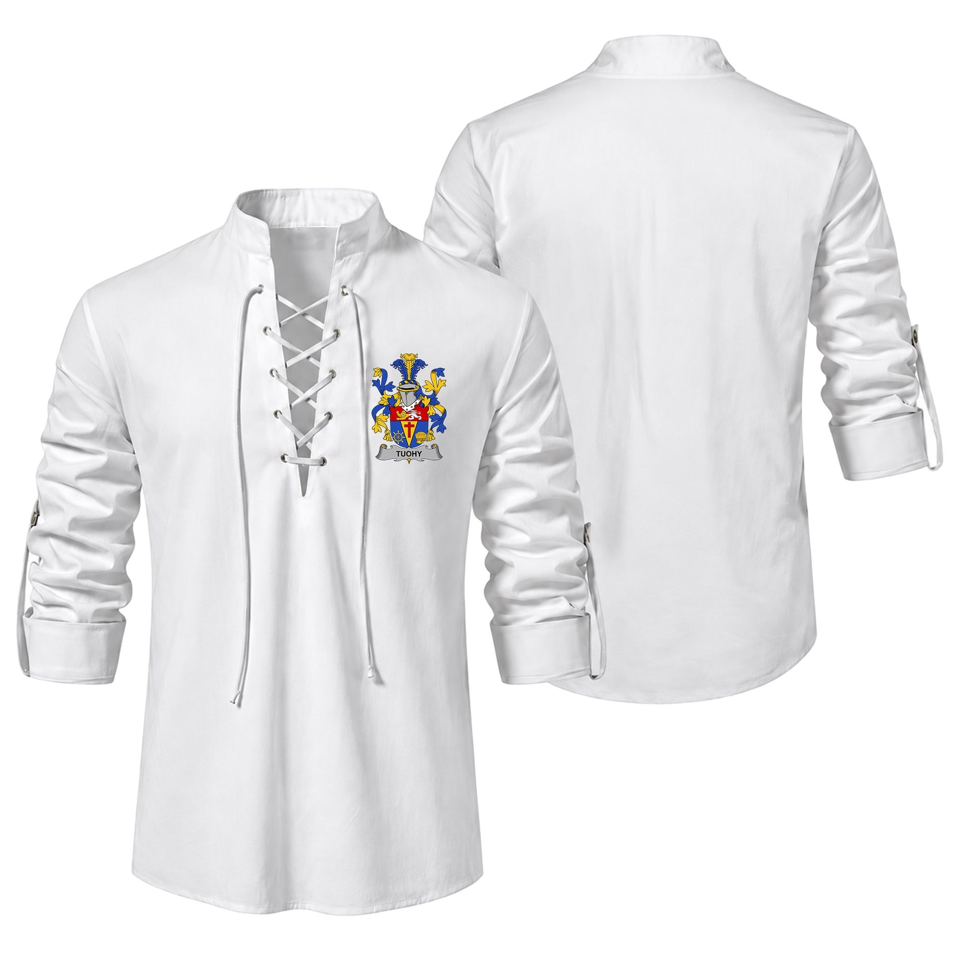 ScotsTee Shop Irish Tuohy or O'Toohey Clan Coat of Arms Irish Ghillie Kilt Shirt