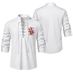 ScotsTee Shop Irish Stack Clan Coat of Arms Irish Ghillie Kilt Shirt