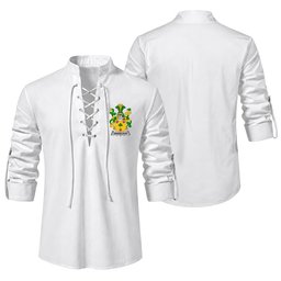 ScotsTee Shop Irish Vandeleur Clan Coat of Arms Irish Ghillie Kilt Shirt