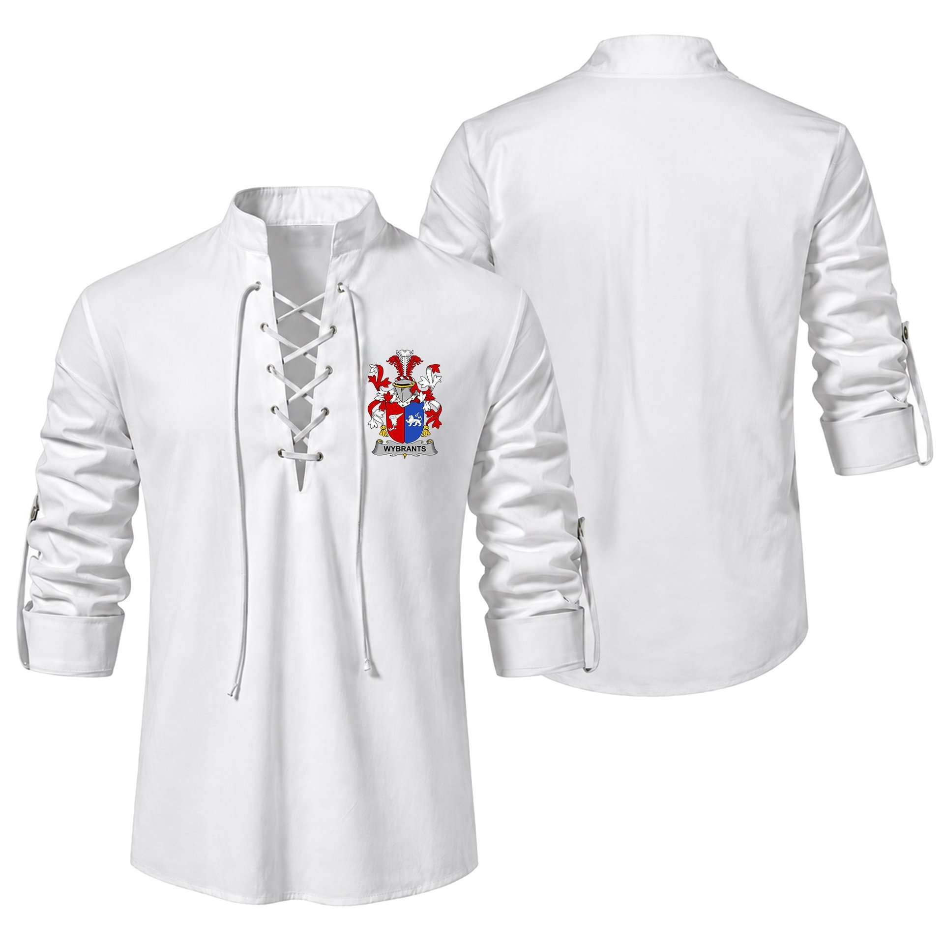 ScotsTee Shop Irish Wybrants Clan Coat of Arms Irish Ghillie Kilt Shirt
