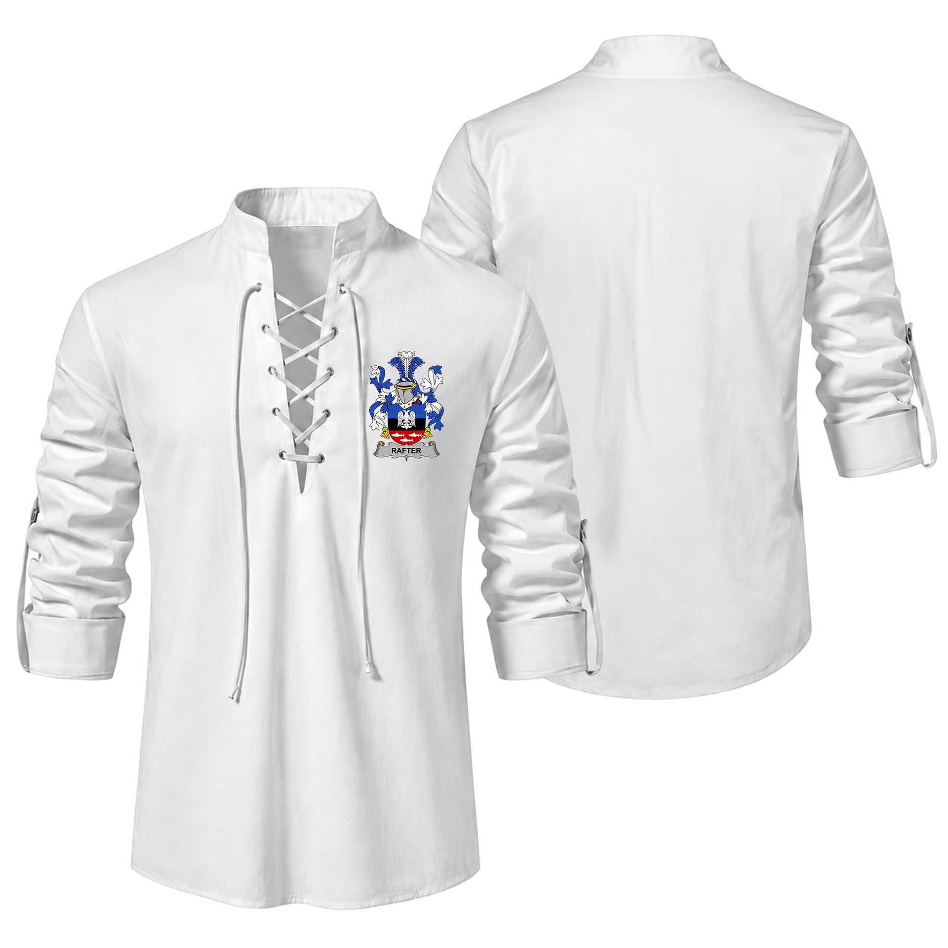 ScotsTee Shop Irish Rafter Clan Coat of Arms Irish Ghillie Kilt Shirt