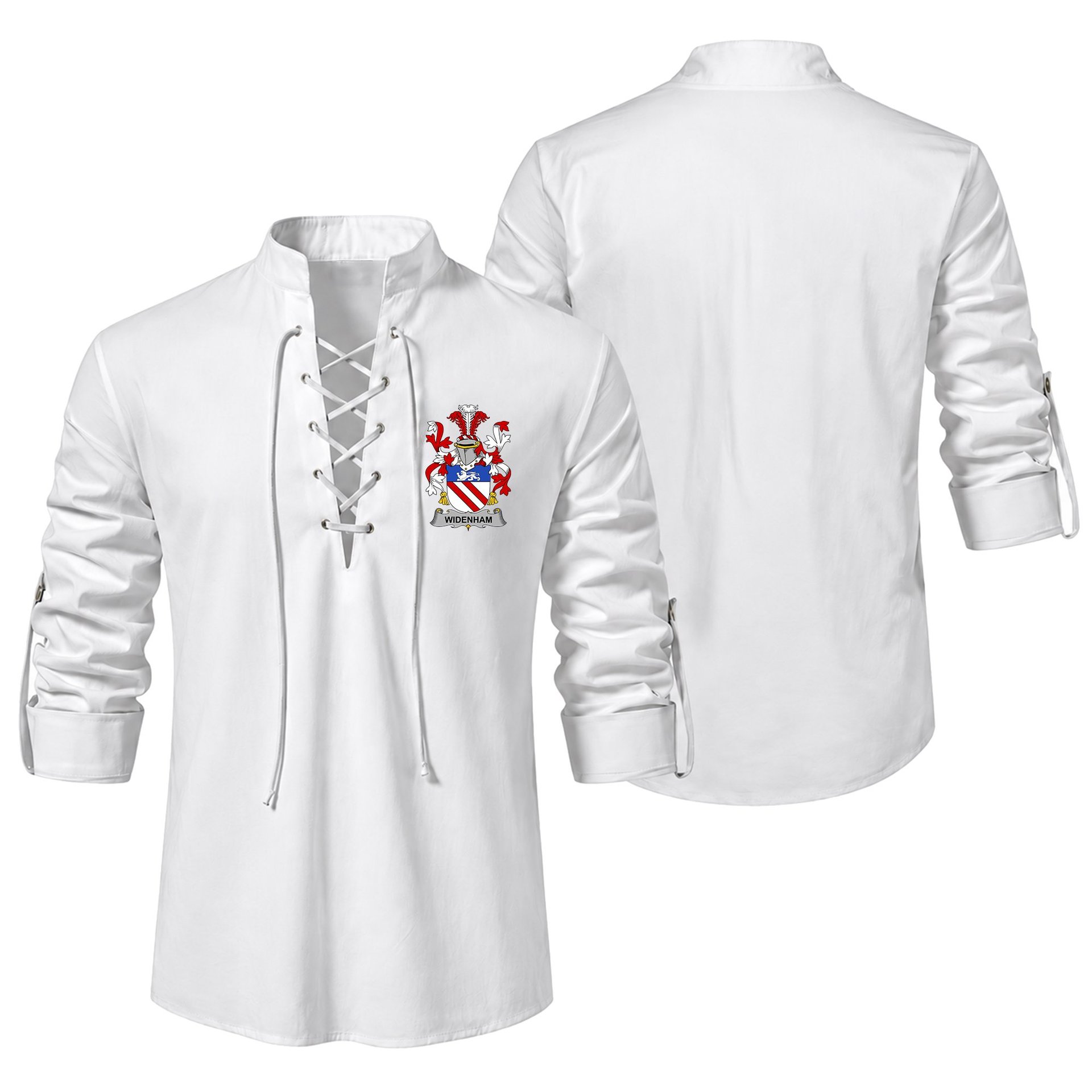 ScotsTee Shop Irish Widenham Clan Coat of Arms Irish Ghillie Kilt Shirt