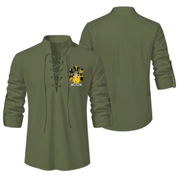 ScotsTee Shop Irish Wotton Clan Coat of Arms Irish Ghillie Kilt Shirt