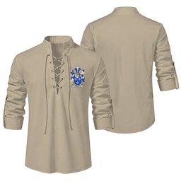 ScotsTee Shop Irish Vincent Clan Coat of Arms Irish Ghillie Kilt Shirt