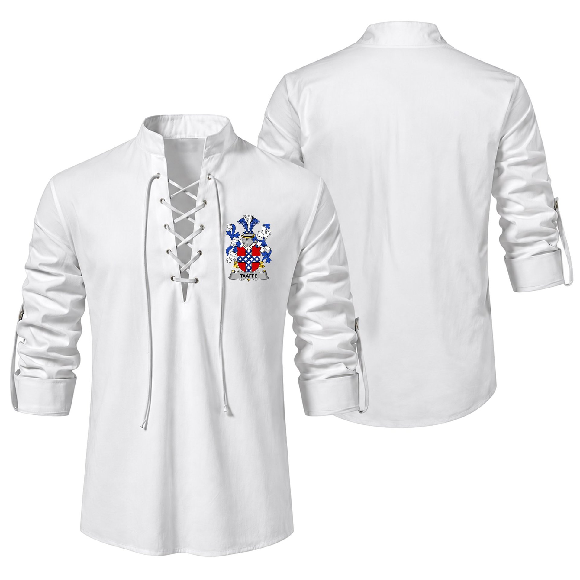 ScotsTee Shop Irish Taaffe Clan Coat of Arms Irish Ghillie Kilt Shirt