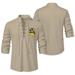 ScotsTee Shop Irish Owgan Clan Coat of Arms Irish Ghillie Kilt Shirt