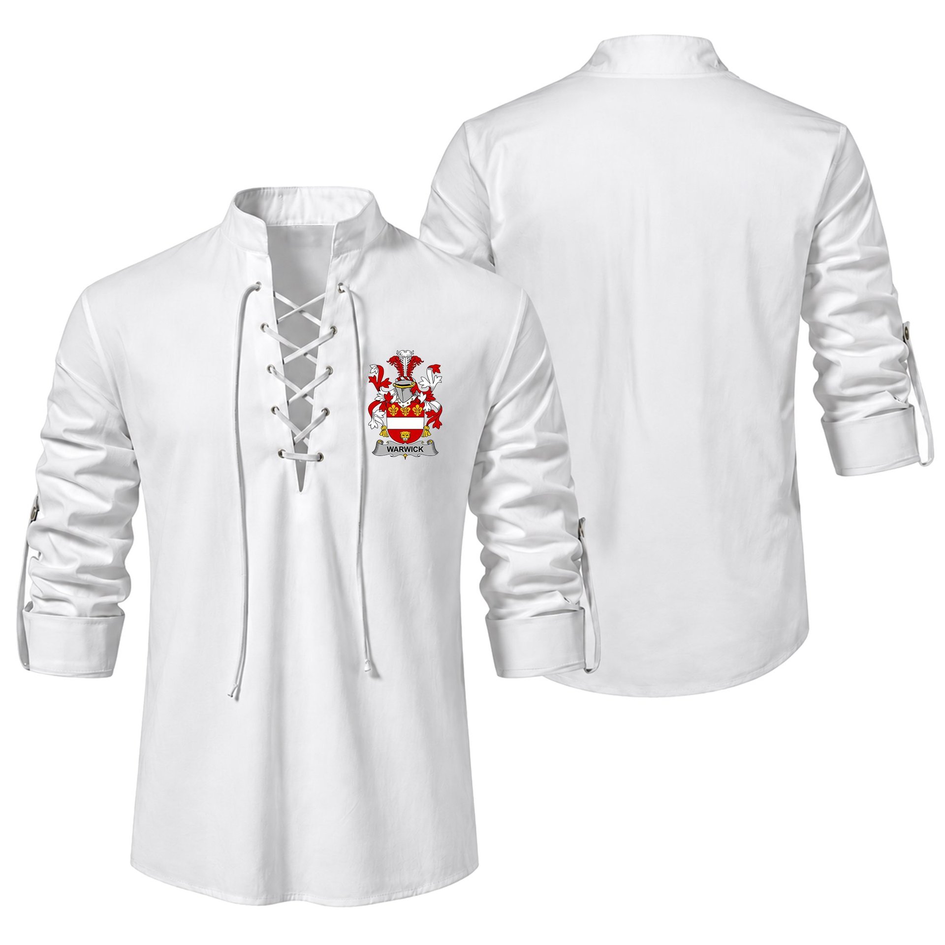 ScotsTee Shop Irish Warwick Clan Coat of Arms Irish Ghillie Kilt Shirt