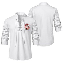 ScotsTee Shop Irish Tickell Clan Coat of Arms Irish Ghillie Kilt Shirt