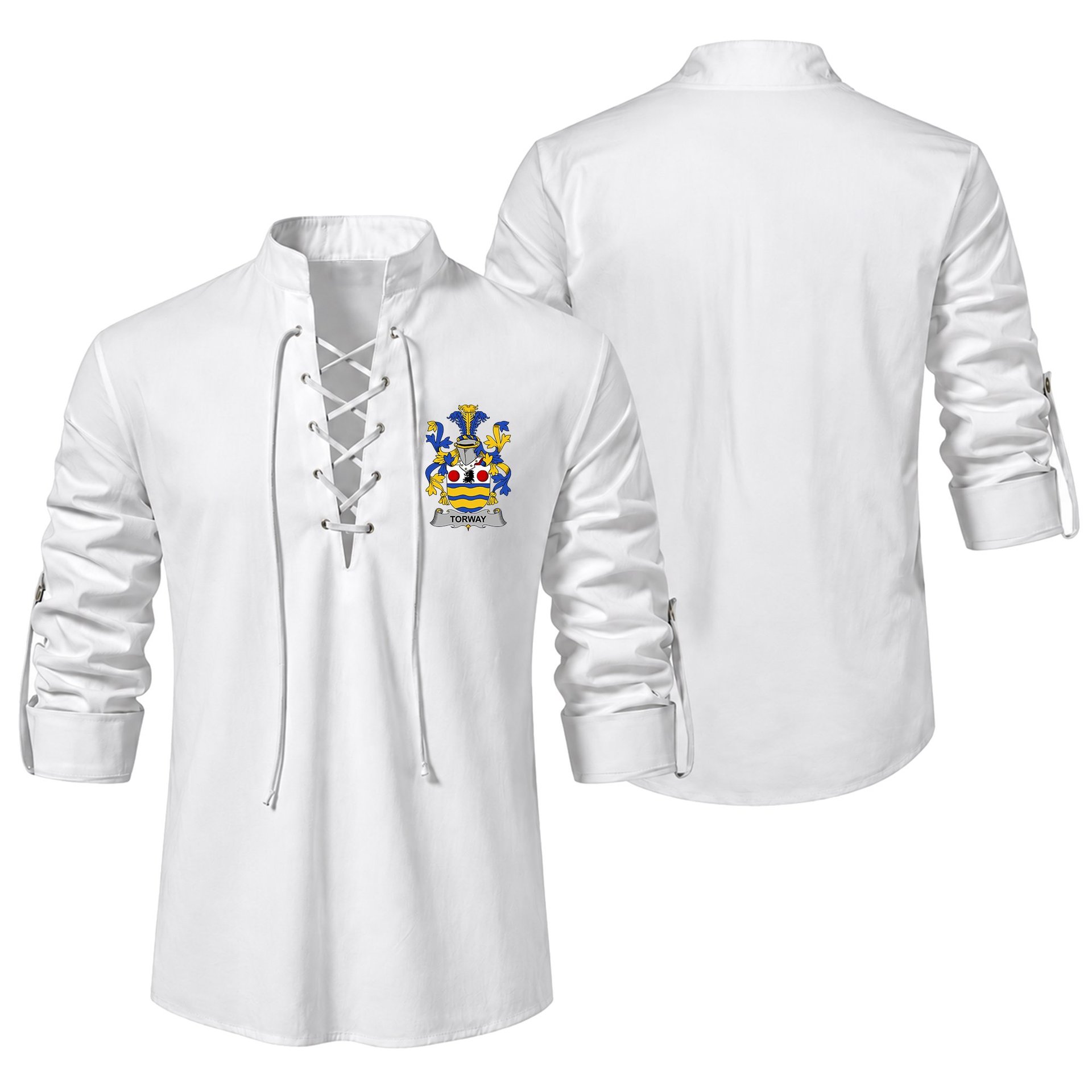ScotsTee Shop Irish Torway Clan Coat of Arms Irish Ghillie Kilt Shirt
