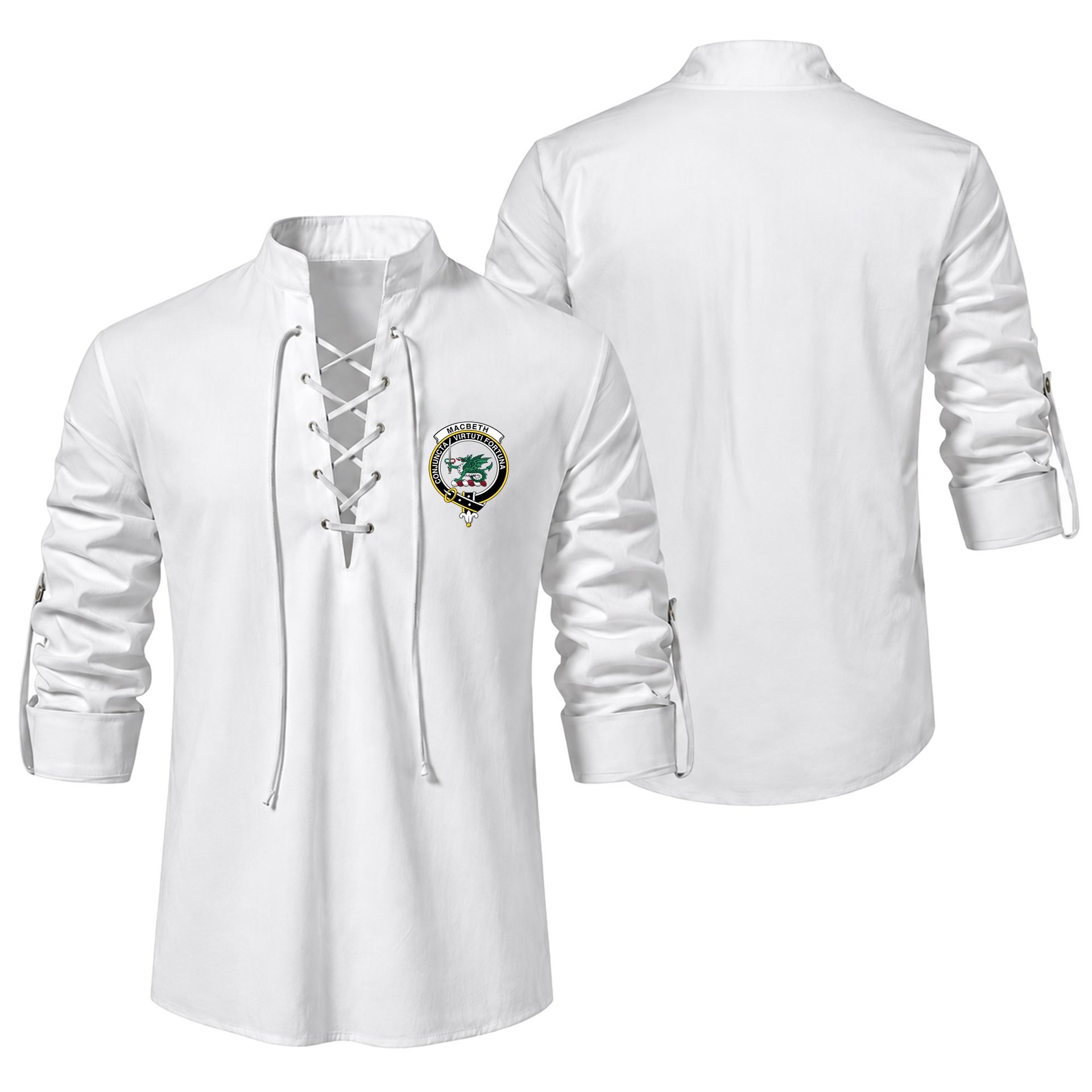 ScotsTee Shop Scottish MacBeth Clan Crest Scottish Ghillie Kilt Shirt
