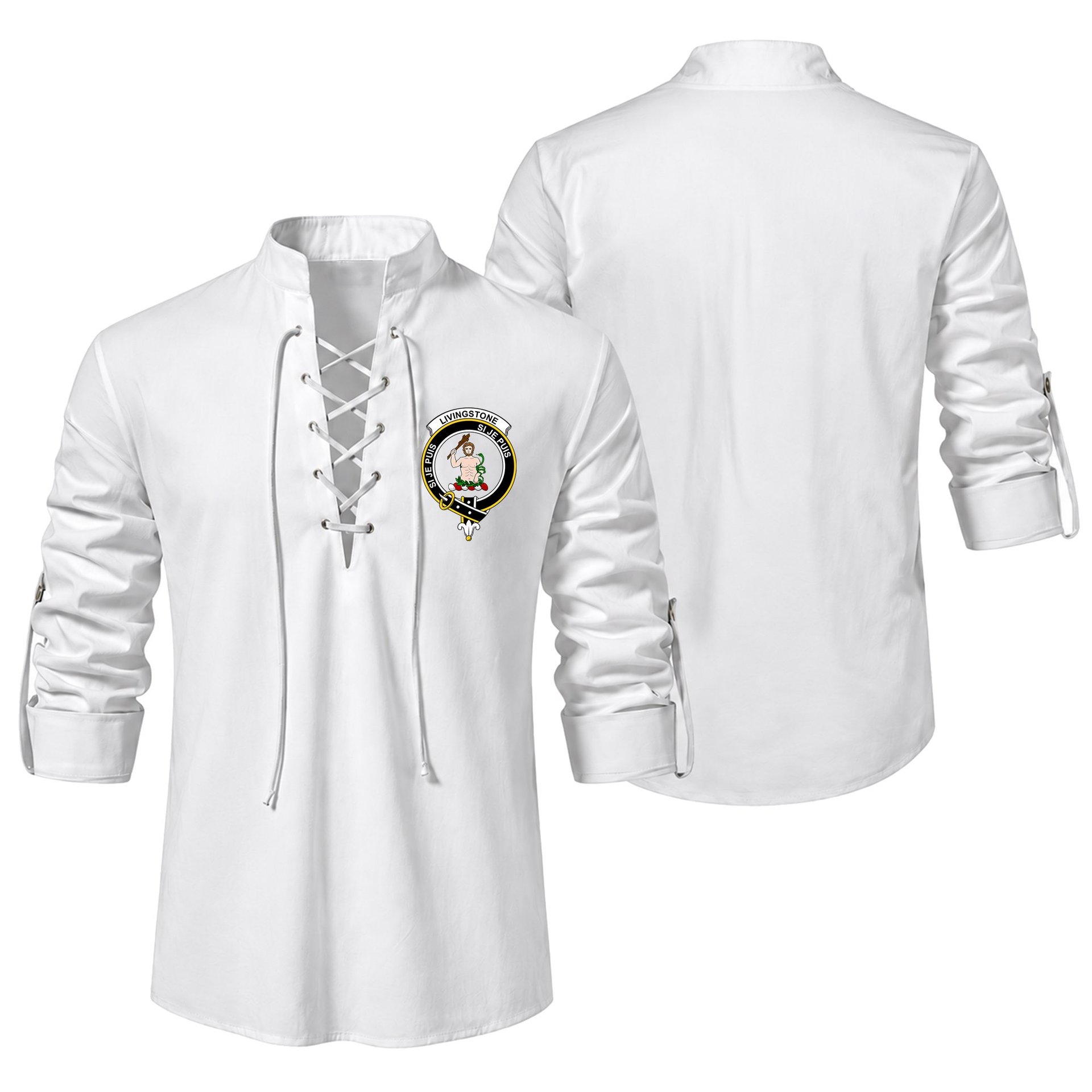 ScotsTee Shop Scottish Livingstone Clan Crest Scottish Ghillie Kilt Shirt