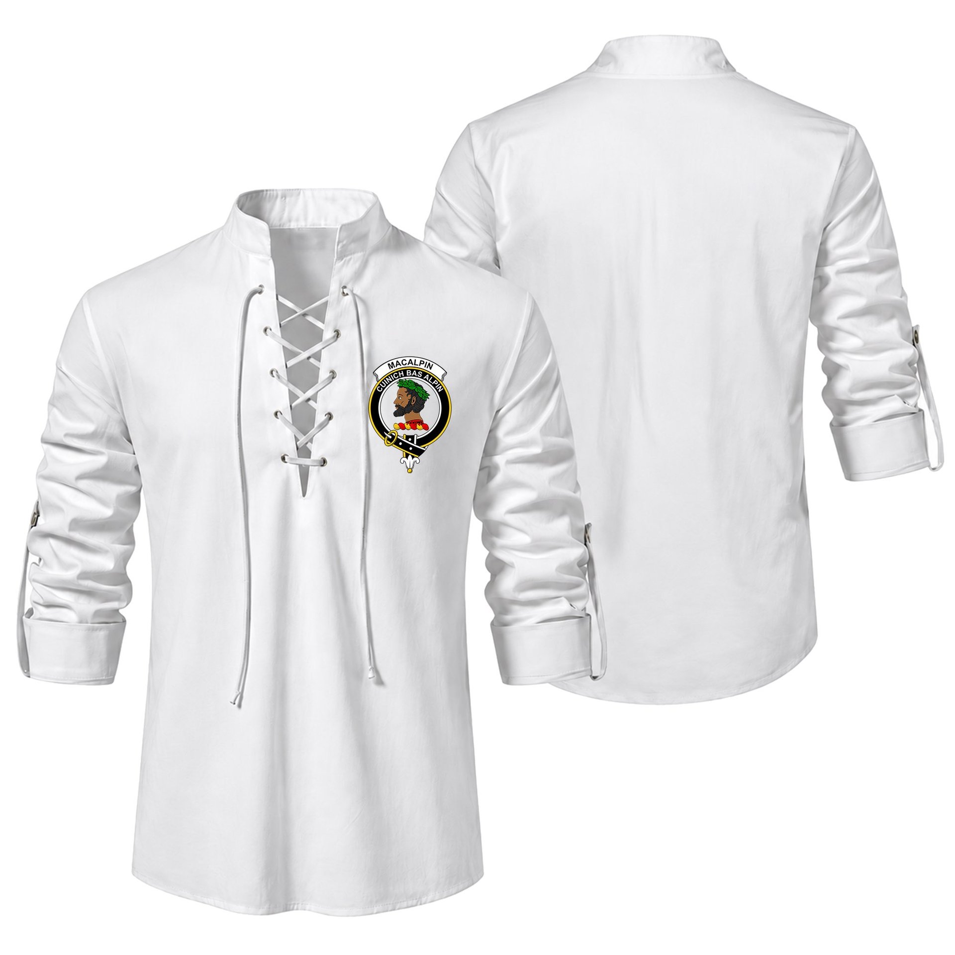 ScotsTee Shop Scottish MacAlpin Clan Crest Scottish Ghillie Kilt Shirt