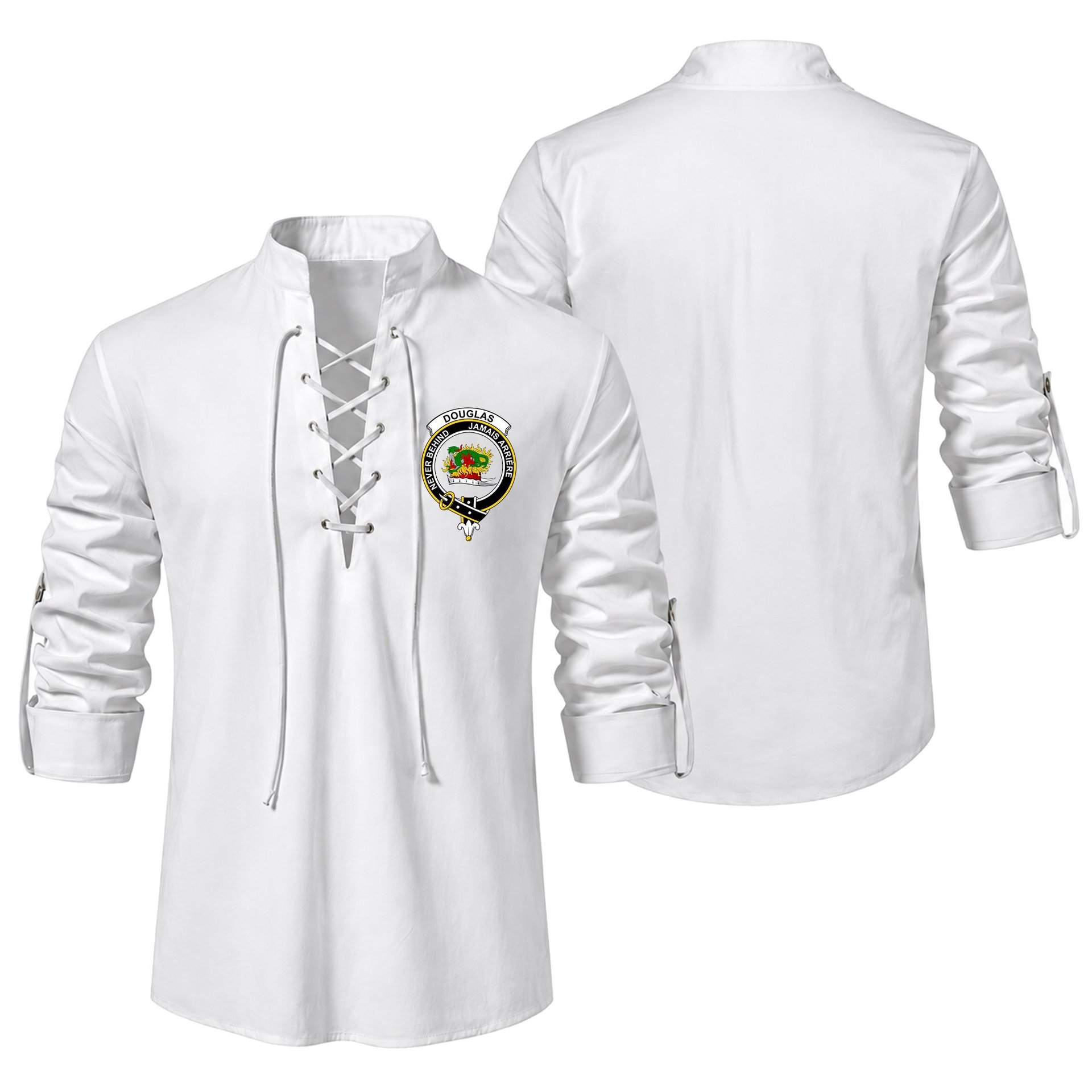 ScotsTee Shop Scottish Douglas Clan Crest Scottish Ghillie Kilt Shirt