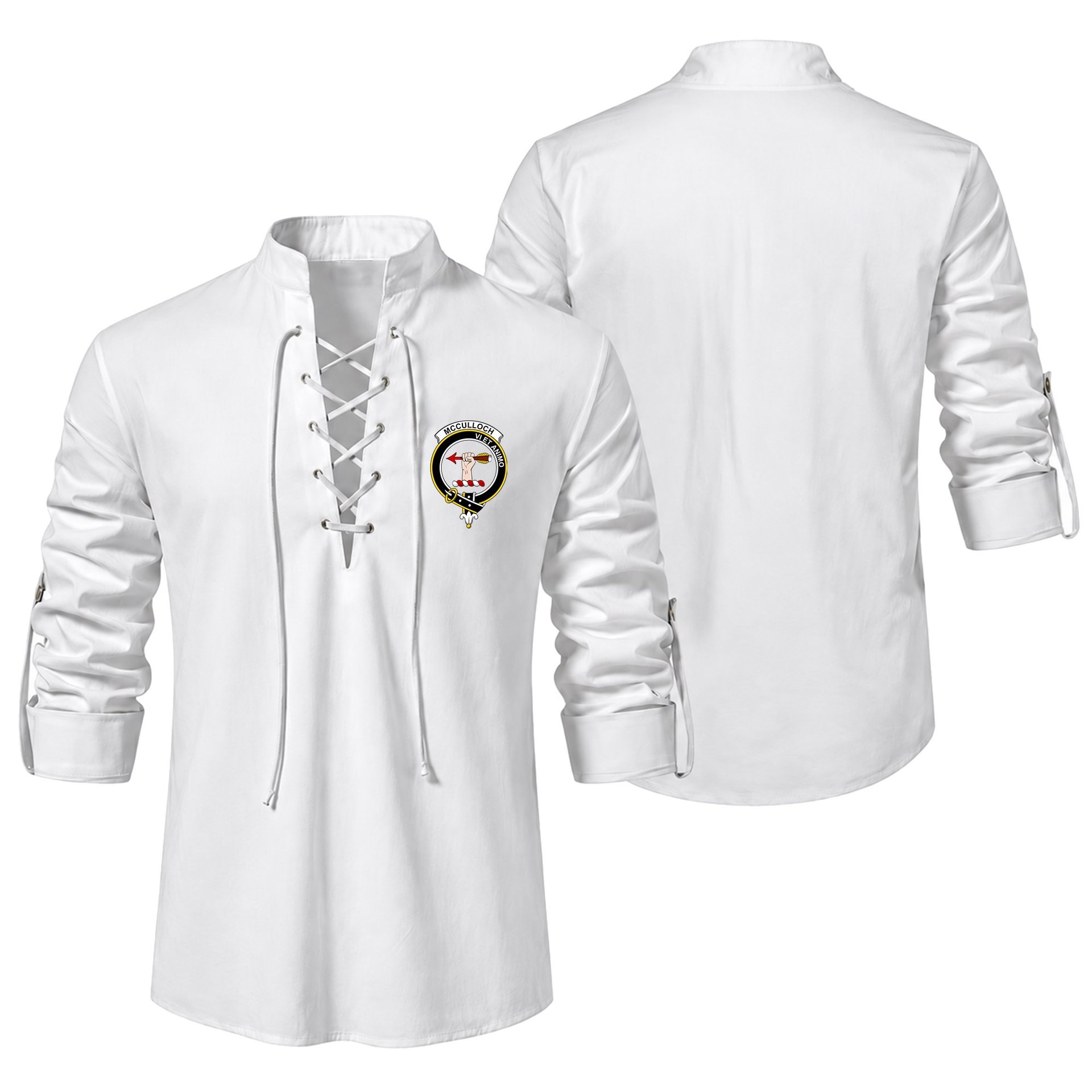 ScotsTee Shop Scottish McCulloch Clan Crest Scottish Ghillie Kilt Shirt