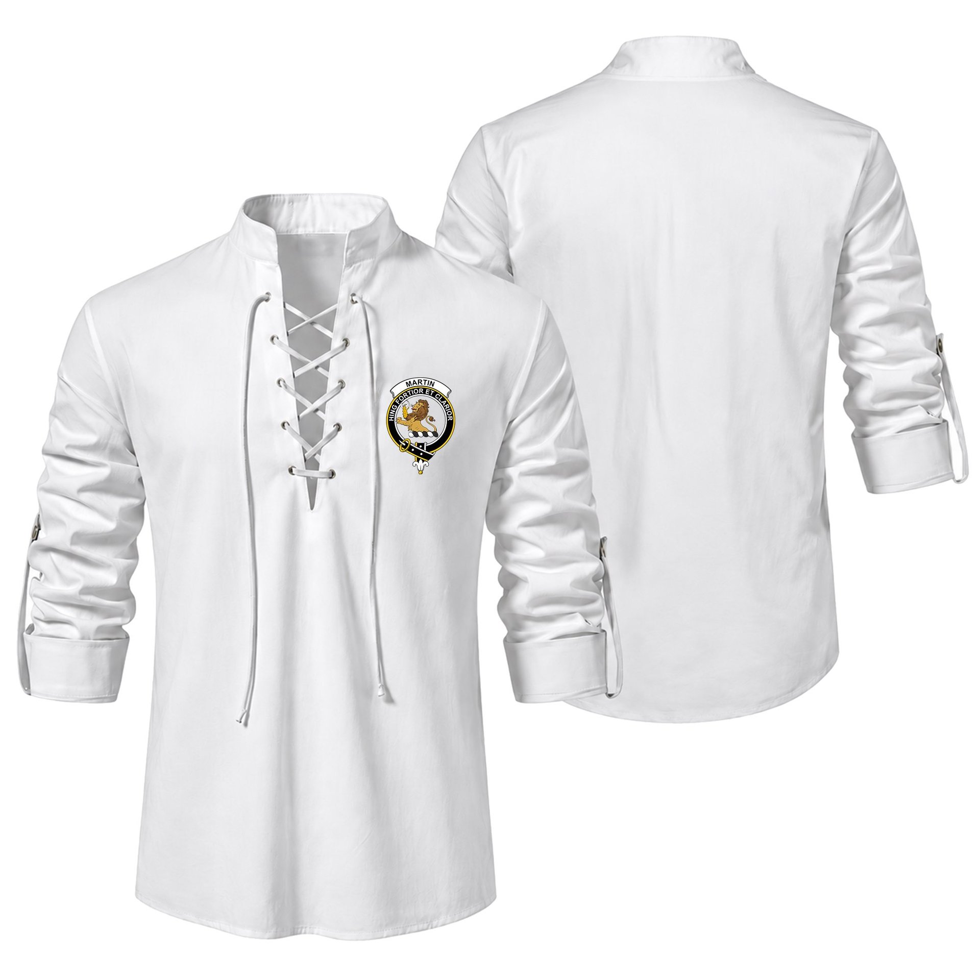 ScotsTee Shop Scottish Martin Clan Crest Scottish Ghillie Kilt Shirt