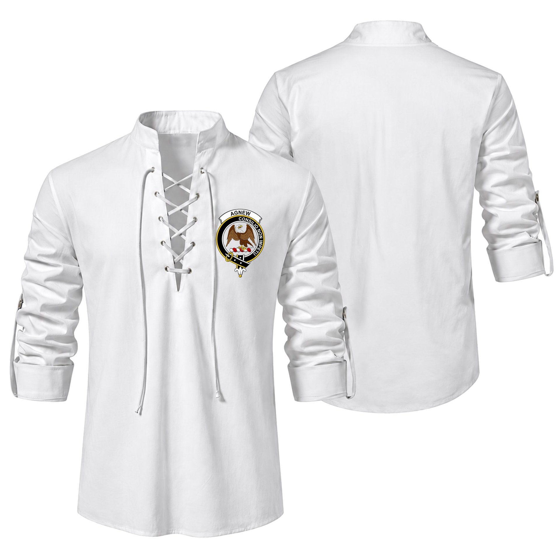ScotsTee Shop Scottish Agnew Clan Crest Scottish Ghillie Kilt Shirt