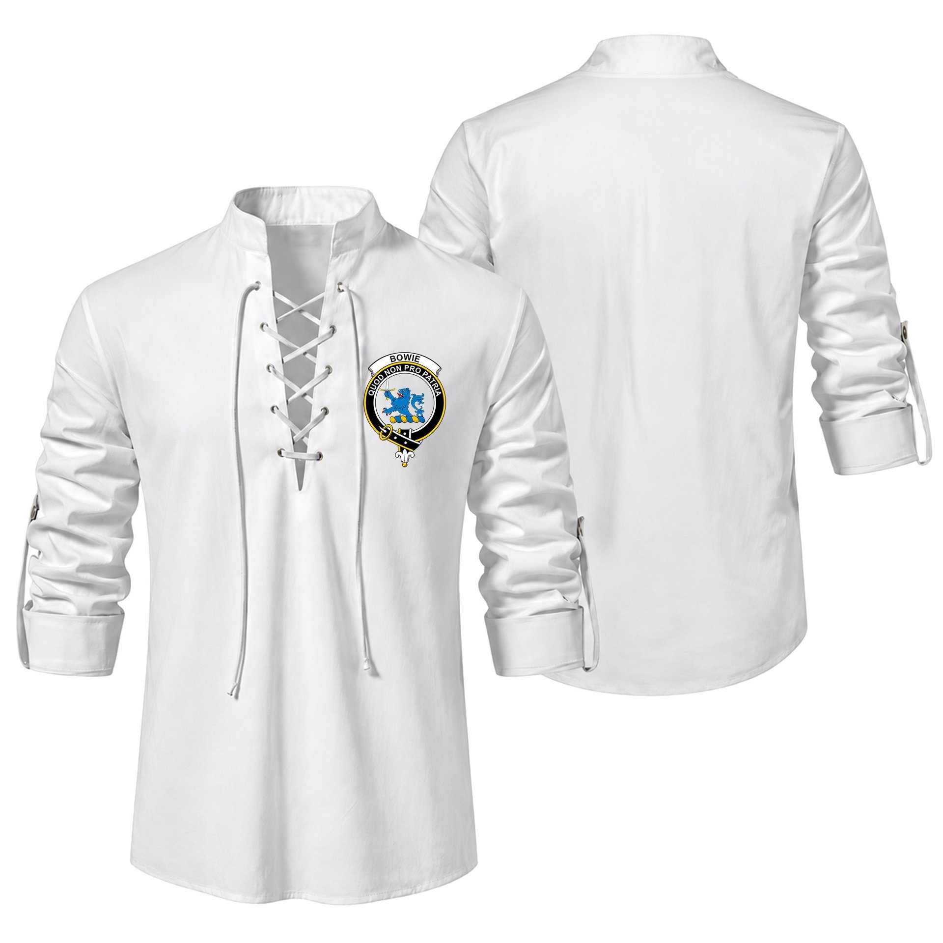 ScotsTee Shop Scottish Bowie Clan Crest Scottish Ghillie Kilt Shirt