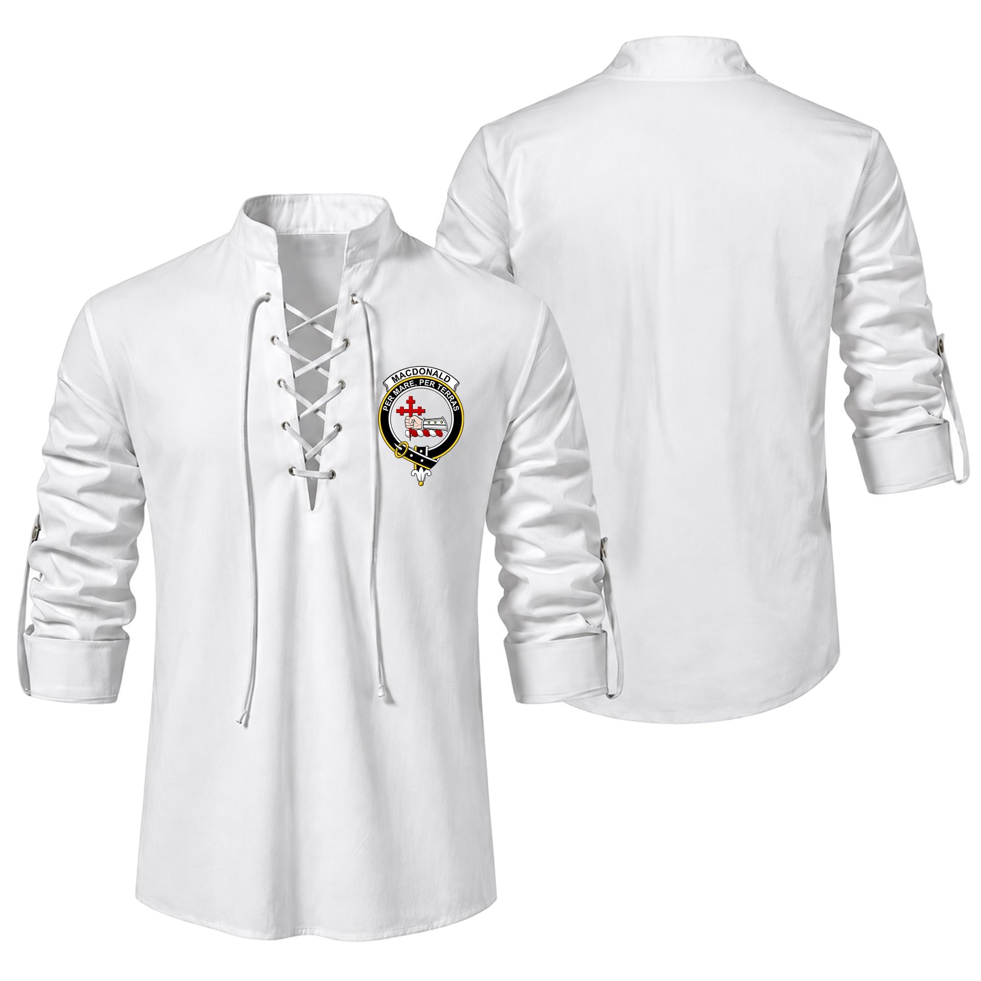 ScotsTee Shop Scottish MacDonalds Of Sleat Clan Crest Scottish Ghillie Kilt Shirt