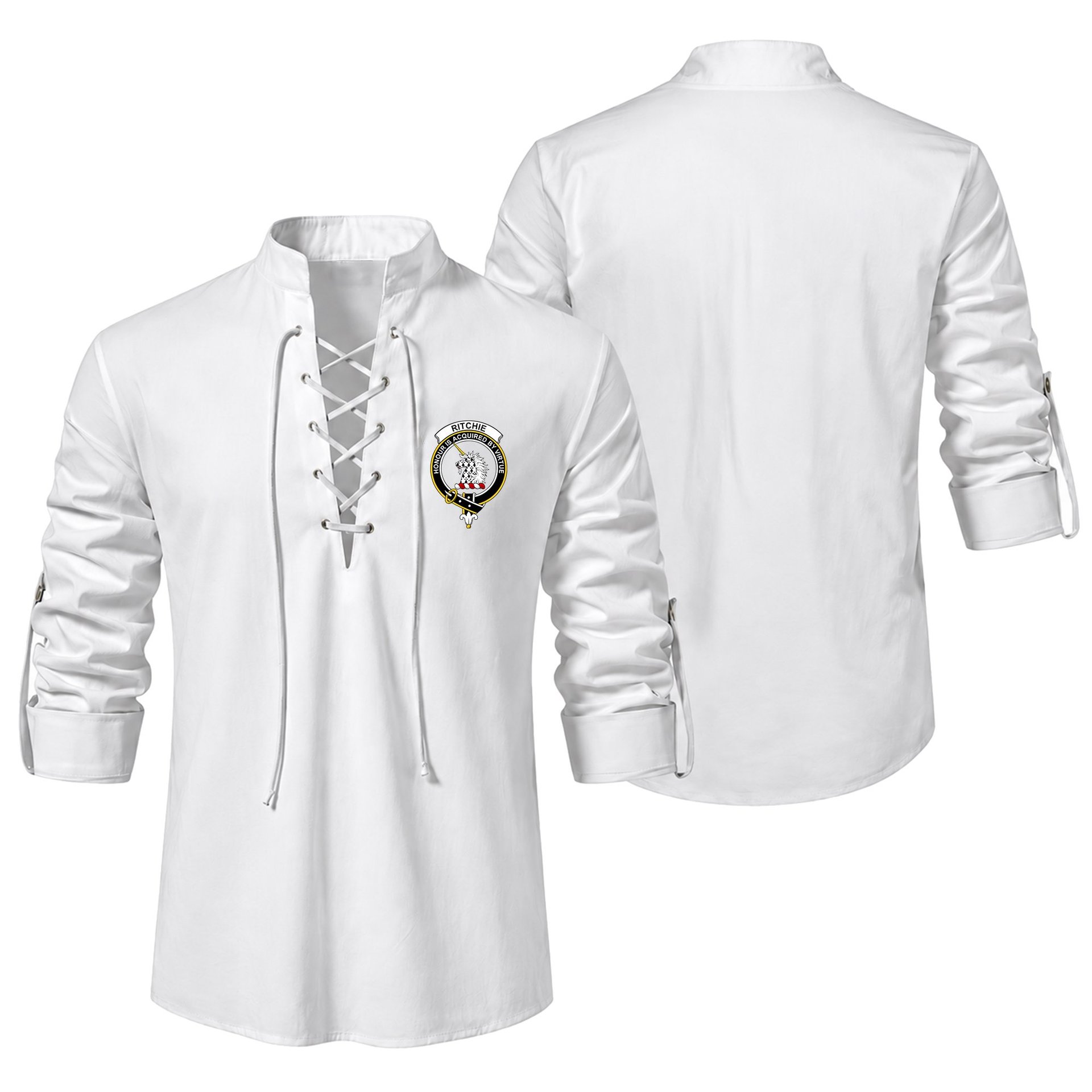 ScotsTee Shop Scottish Ritchie Clan Crest Scottish Ghillie Kilt Shirt