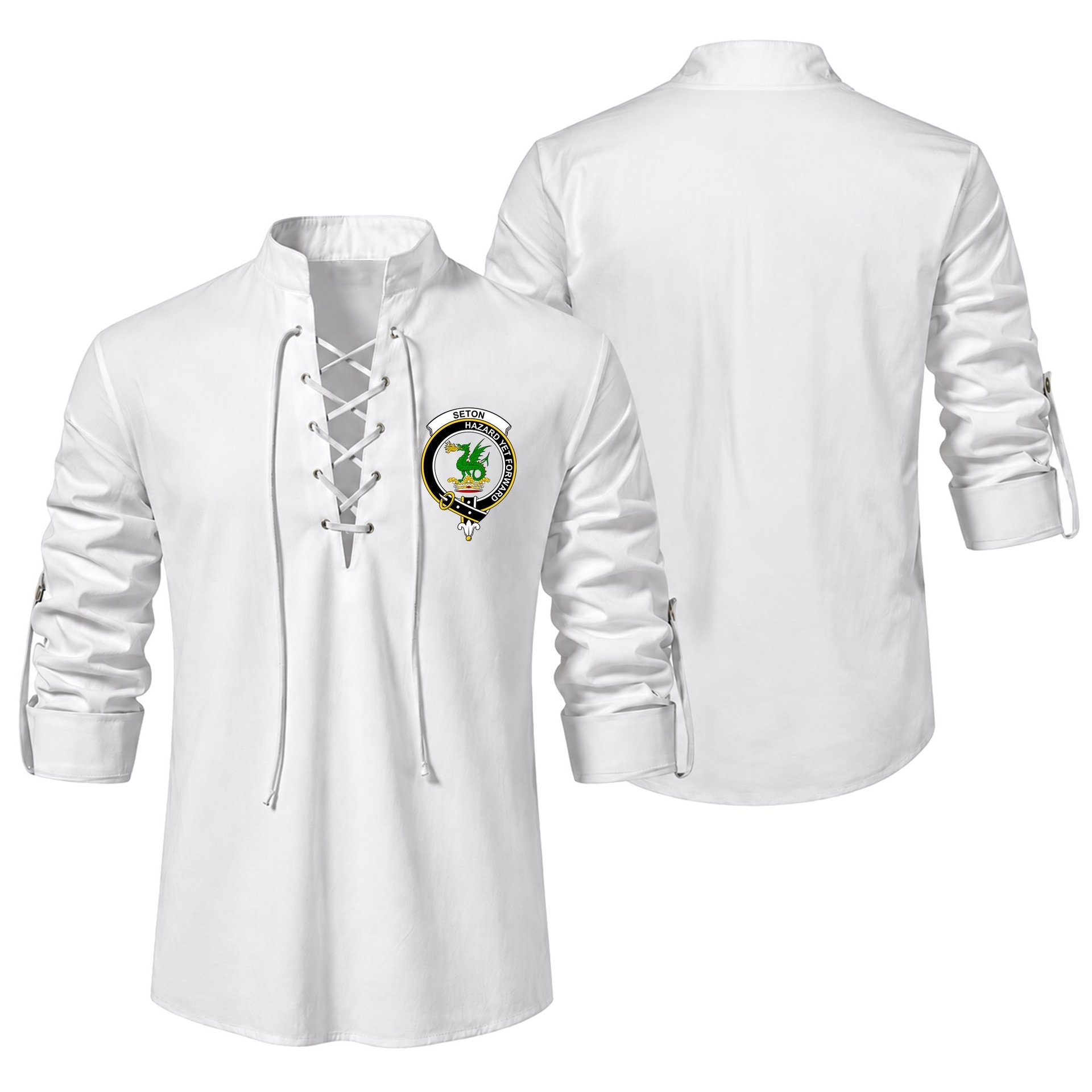 ScotsTee Shop Scottish Seton Clan Crest Scottish Ghillie Kilt Shirt