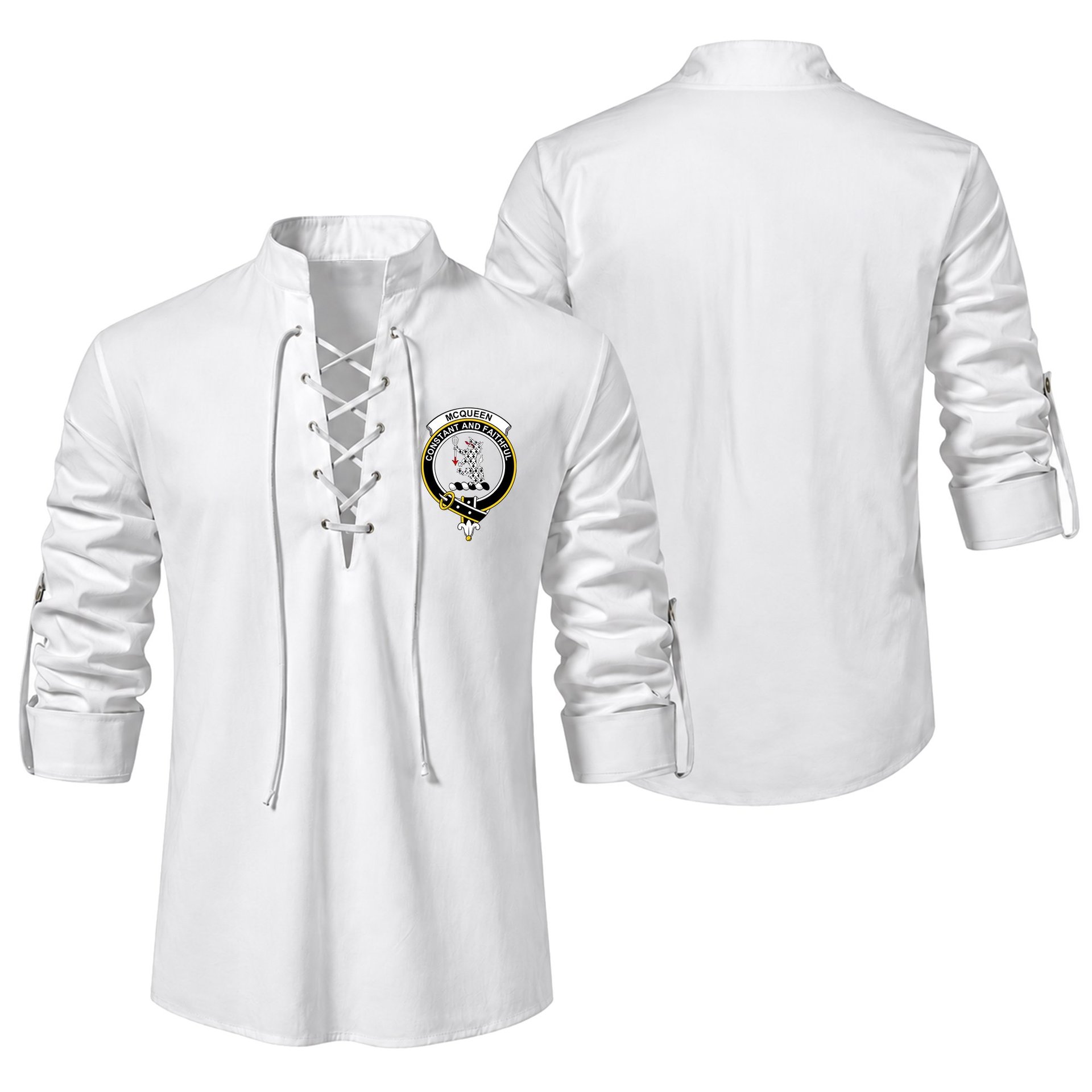 ScotsTee Shop Scottish McQueen Clan Crest Scottish Ghillie Kilt Shirt