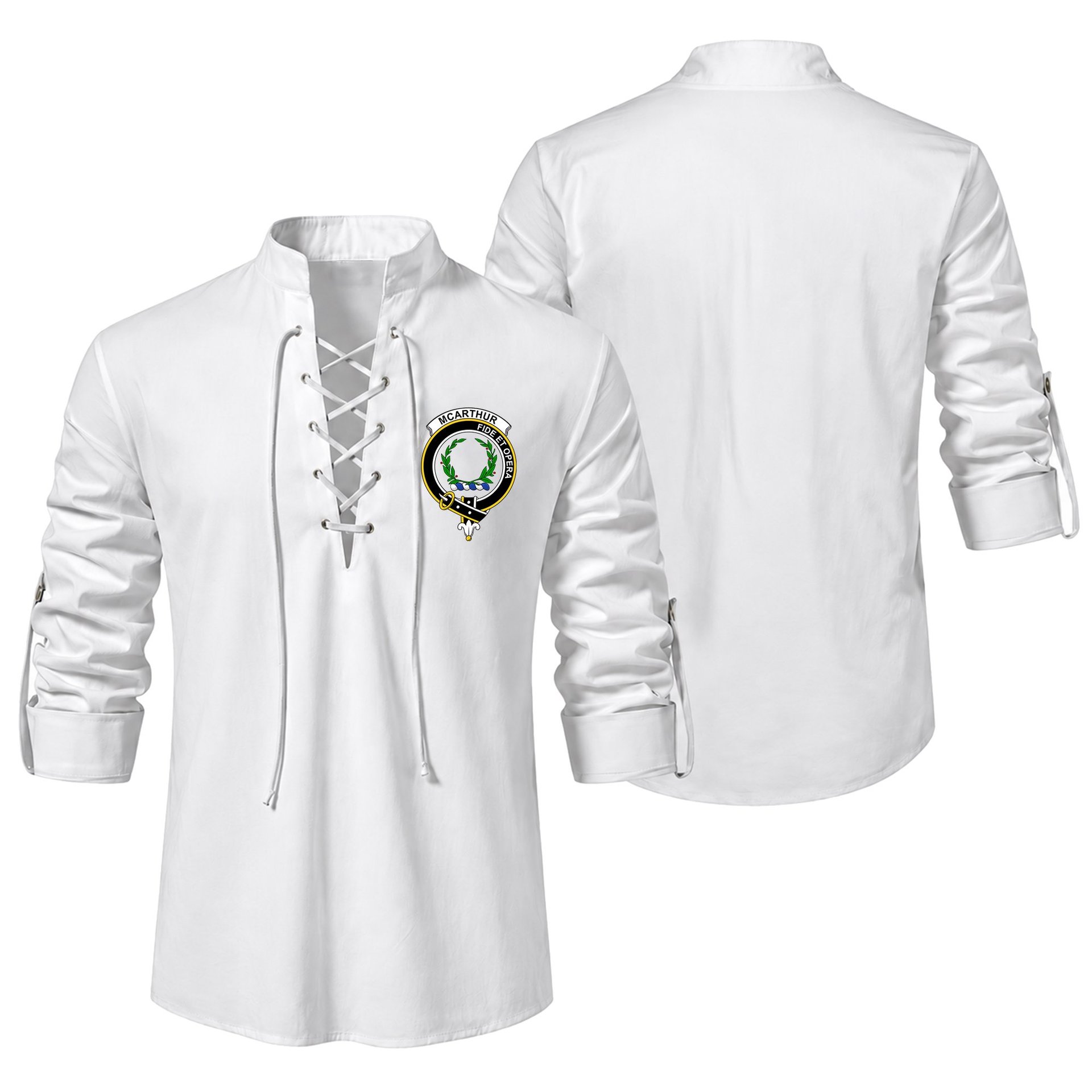 ScotsTee Shop Scottish McArthur Clan Crest Scottish Ghillie Kilt Shirt
