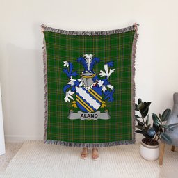 ScotsTee Shop Irish Aland Clan Coat of Arms Irish Tartan Woven Blanket