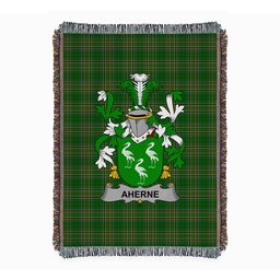 ScotsTee Shop Irish Aherne or Mulhern Clan Coat of Arms Irish Tartan Woven Blanket