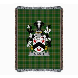 ScotsTee Shop Irish Arnott Clan Coat of Arms Irish Tartan Woven Blanket