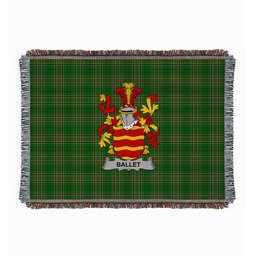 ScotsTee Shop Irish Ballet Clan Coat of Arms Irish Tartan Woven Blanket