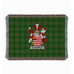 ScotsTee Shop Irish Caulfield or Gaffney Clan Coat of Arms Irish Tartan Woven Blanket