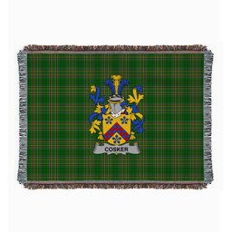 ScotsTee Shop Irish Cosker or McCosker Clan Coat of Arms Irish Tartan Woven Blanket