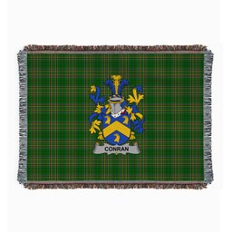 ScotsTee Shop Irish Conran or O'Condron Clan Coat of Arms Irish Tartan Woven Blanket